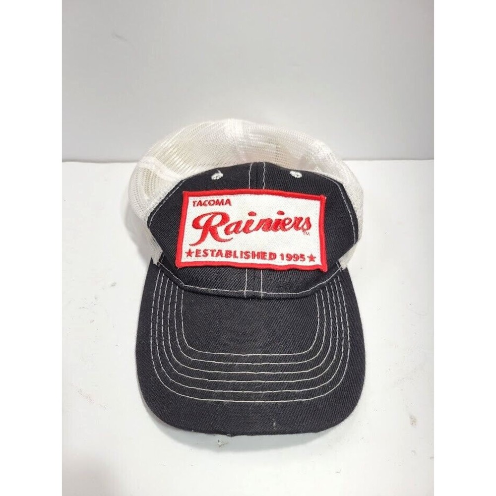 Tacoma Rainiers Mesh Trucker Adjustable Hat Cap Men MiLB Baseball Black White